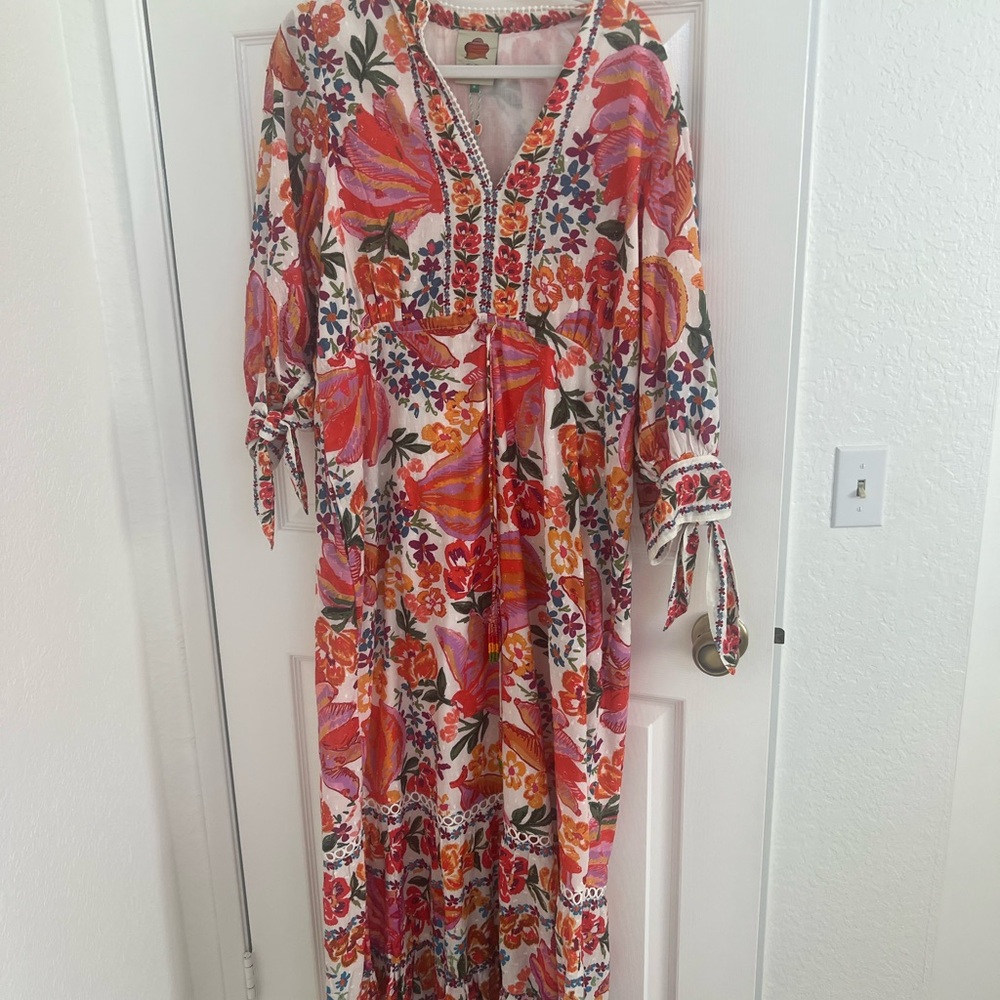 FARM Rio Vibrant Floral Long Sleeve Dress